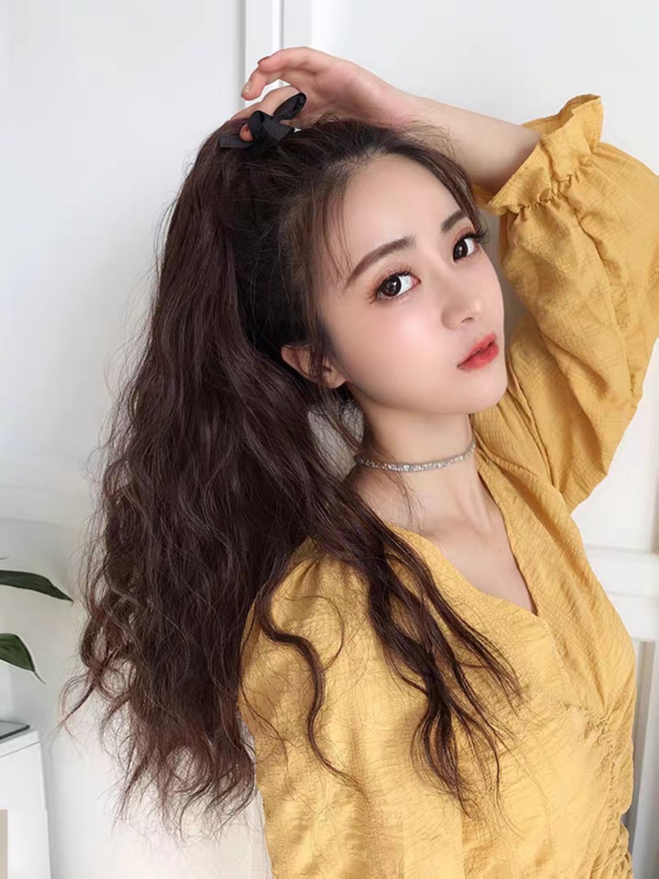 Tóc giả cột xù mì siêu xinh. Giống y tóc thật và đẹp hơn tóc thật. Chất tóc tơ loại 1 có thể dùng nhiệt để bấm uốn , duỗi gội thoải mái
