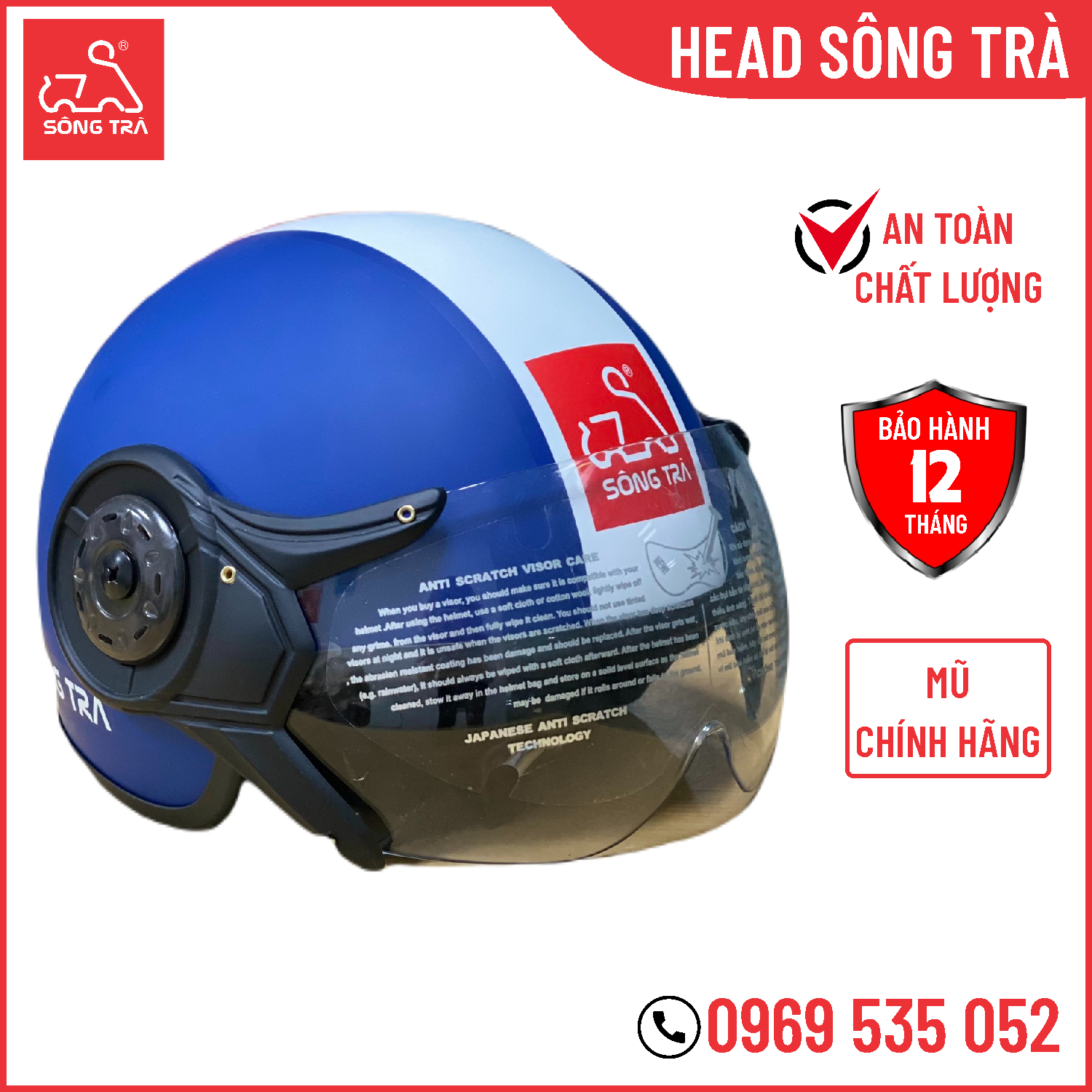 Mũ Bảo Hiểm ½ Sông Trà CT28 Kính Màu