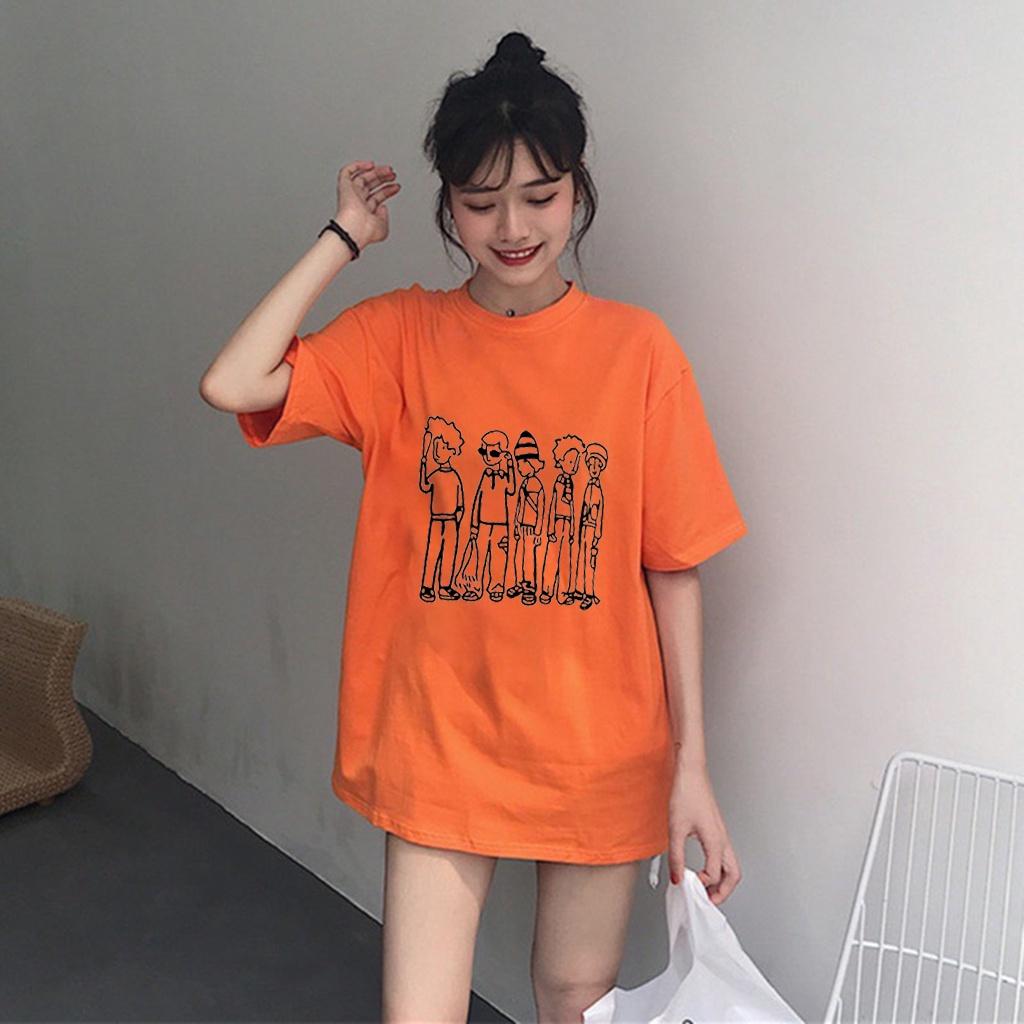 Áo thun Hè Hot 2022, áo phông cổ tròn UNISEX in 5 cậu bé trước ngực cục chất cho nam nữ