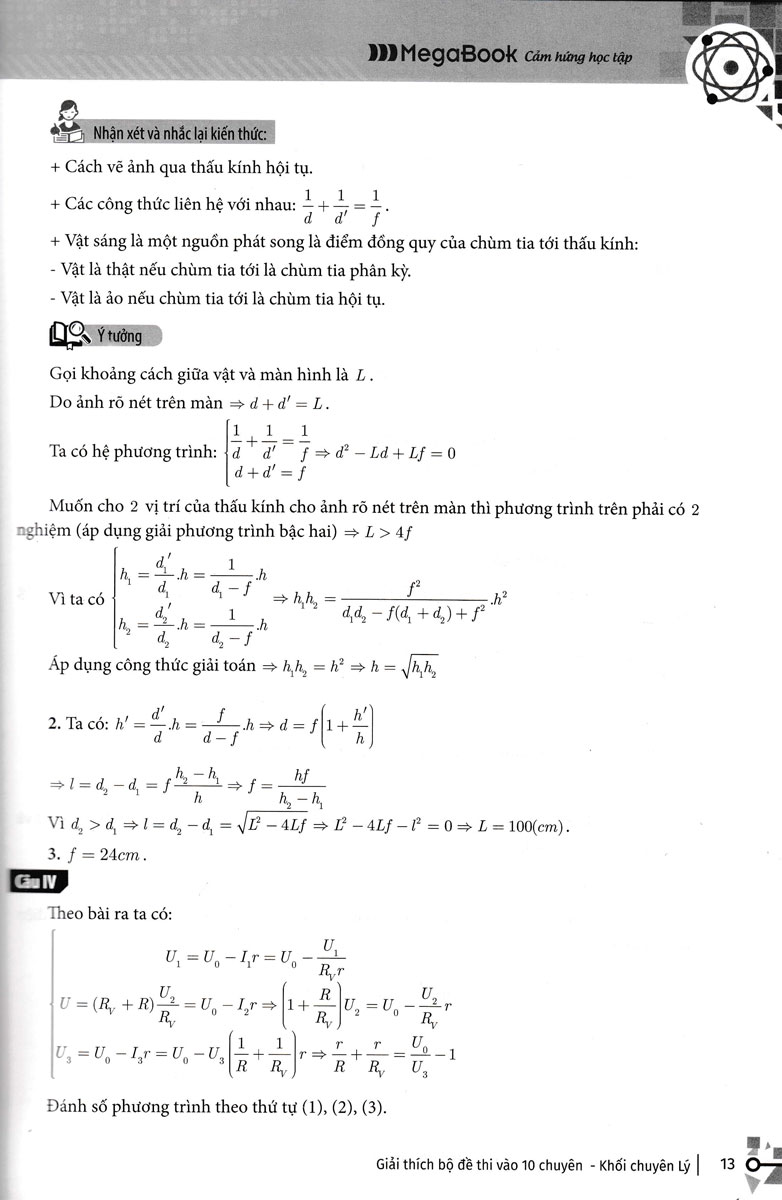 Giải Thích Bộ Đề Thi Vào 10 Chuyên - Khối Chuyên Lý_MEGABOOK