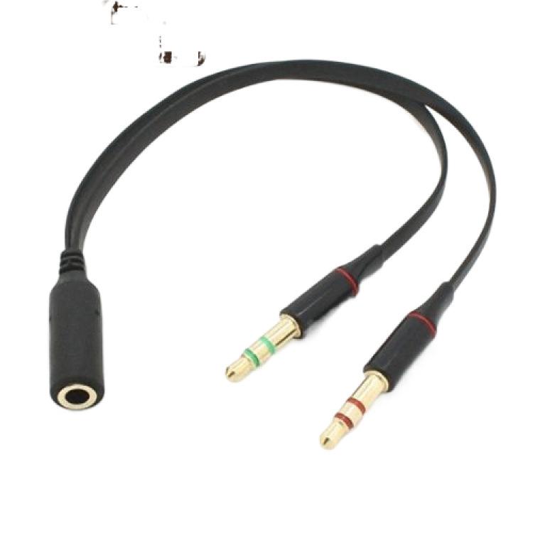 Tai nghe điện thoại di động RC-122 thuận lợi nhất được kết nối với dòng tai nghe máy tính micrô chuyển đổi tai nghe âm thanh máy tính một điểm hai dòng