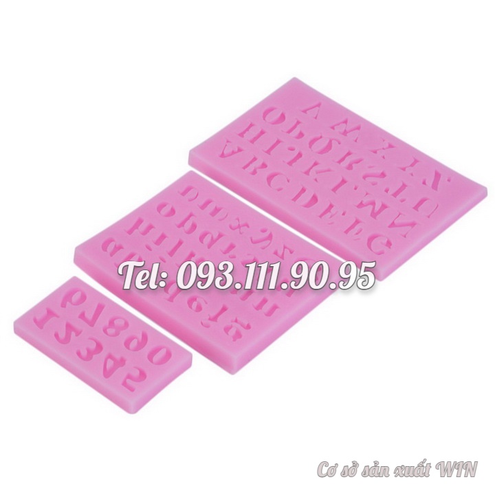 Bộ 3 khuôn silicon làm bánh, rau câu, socola chữ cái, ký tự, số – Mã số 1054
