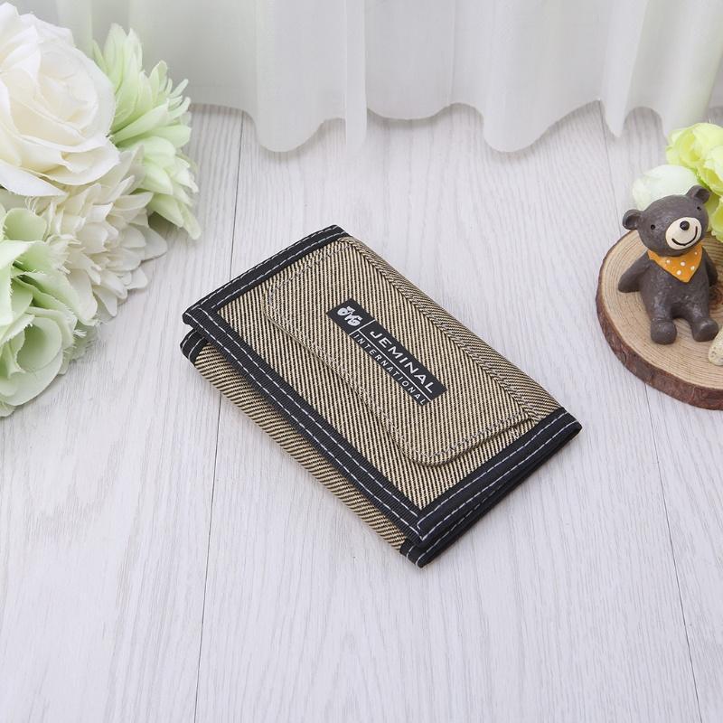 HAN Men Canvas Wallet Short Design Pocket Zipper Coin Purse Credit Card ID Holder
