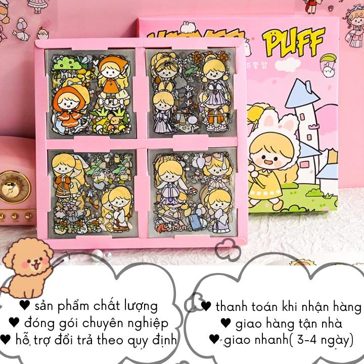 Hộp sticker 100 tấm cute dán sổ trang trí chống nước set sicker khác nhau ST31