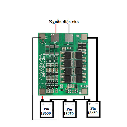 MẠCH SẠC VÀ BẢO VỆ PIN 12V 3S 25A