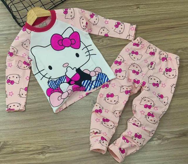 Bộ dài tay cotton 4c siêu xinh cho bé gái - Đồ bộ trẻ em