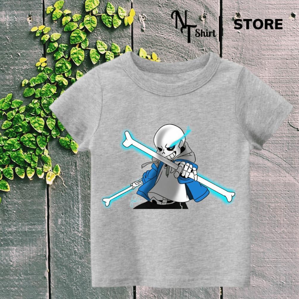 Áo thun bé trai và bé gái, Áo phông trẻ em in hình Sans Undertale, Áo cotton xịn mặc mát thoải mái NTshirt 08