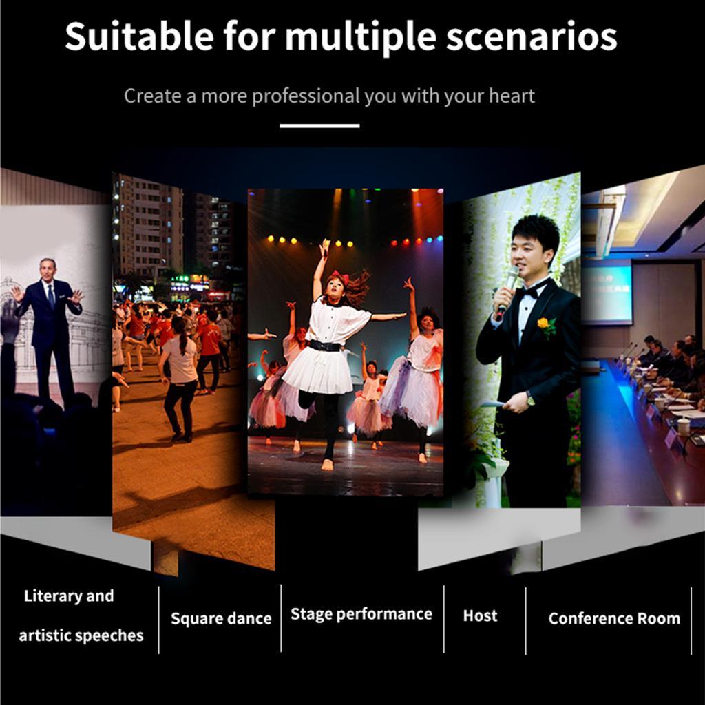 Wireless Microphone System with  LED Screen Display Head Wear