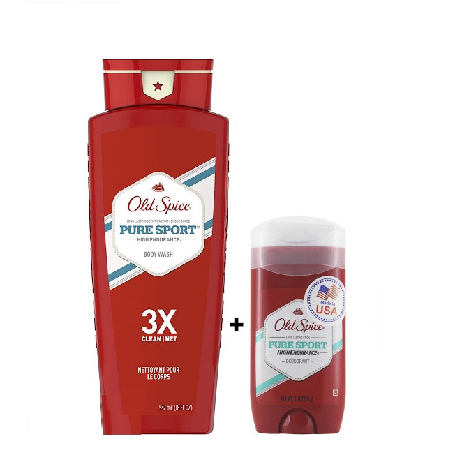 Combo Old spice Fresh Sữa tắm nam 3X 532ml + Lăn sáp khử mùi 85g (sáp xanh trong)