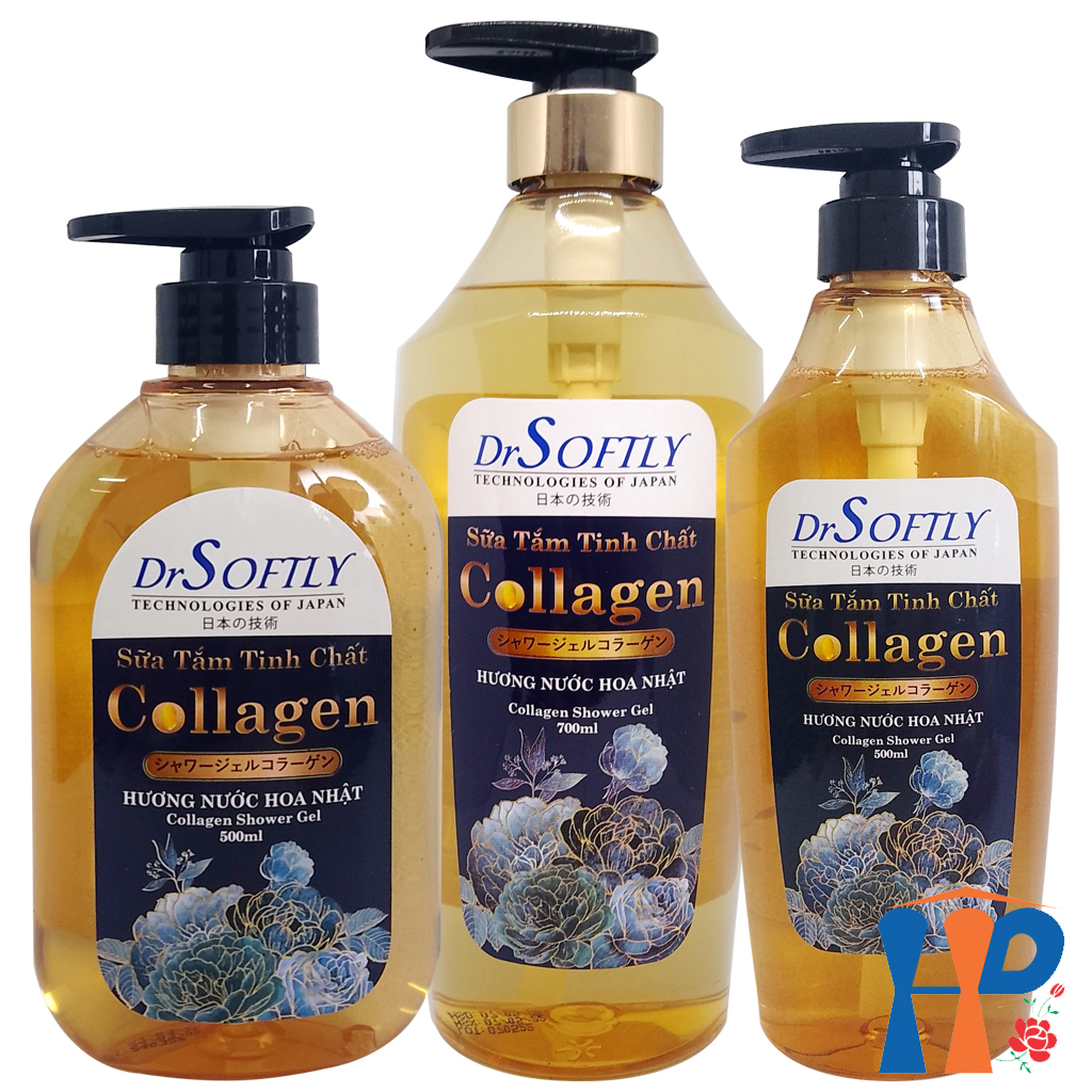 Sữa tắm tinh chất Collagen hương nước hoa Nhật DrSoftly Camellia Perfume Shower Gel Hani Peni