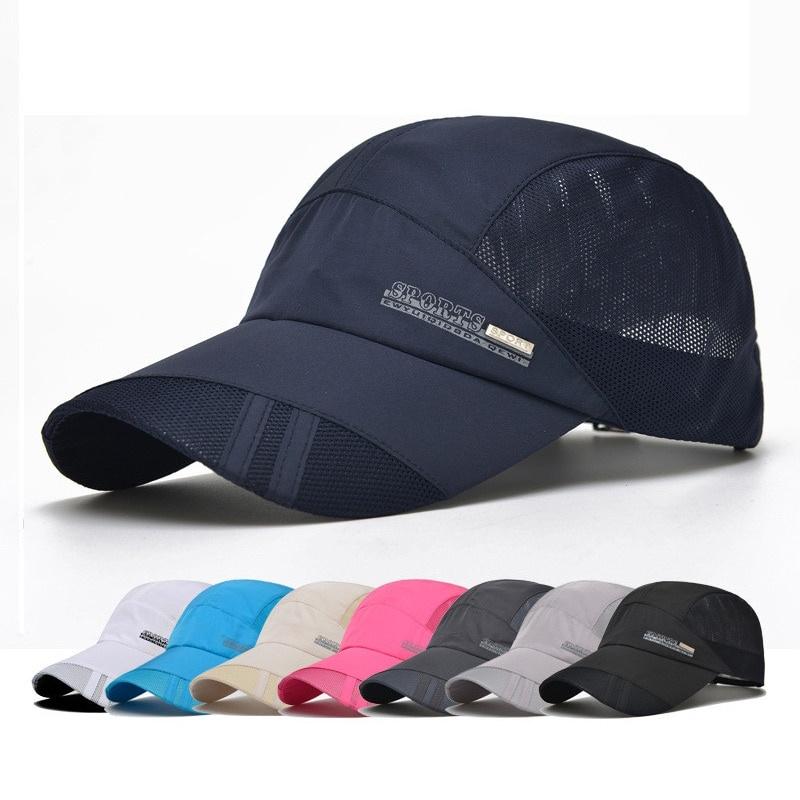 Summer Outdoor Sports Caps Women Quick Dry Breathable Sun Visor Baseball Cap Men Hiking Fishing Running Cap Sun Hat Adjustable