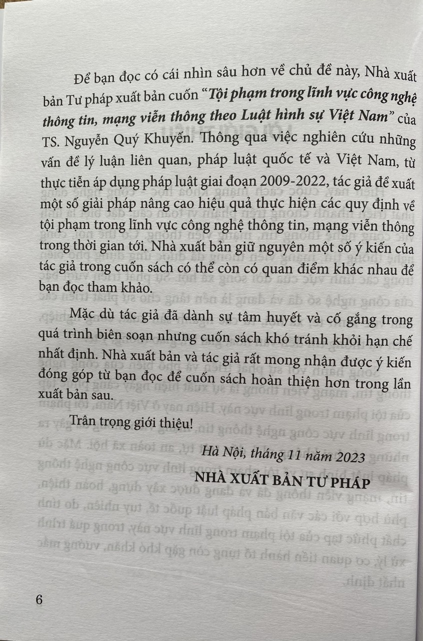 Tội Phạm Trong Lĩnh Vực Công Nghệ Thông Tin, Mạng Viễn Thông Theo Luật Hình Sự Việt Nam