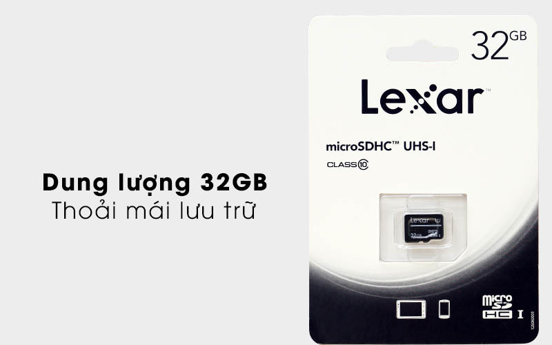 Thẻ nhớ 32GB Micro SDHC C10 LEXAR (không kèm Adapter) - Hàng chính hãng