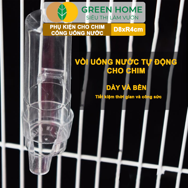 Cóng Uống Nước Cho Chim GreenHome, Nhựa Mica, Cho Chim Hút Mật, Khuyên, Chòe Đất,..Siêu Bền, Nhỏ Gọn