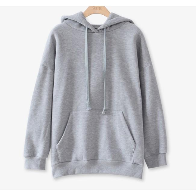 Áo hoodie xám trơn unisex - áo khoác nỉ bông hoodie basic gray - hoodie chui đầu thời trang nam nữ phong cách