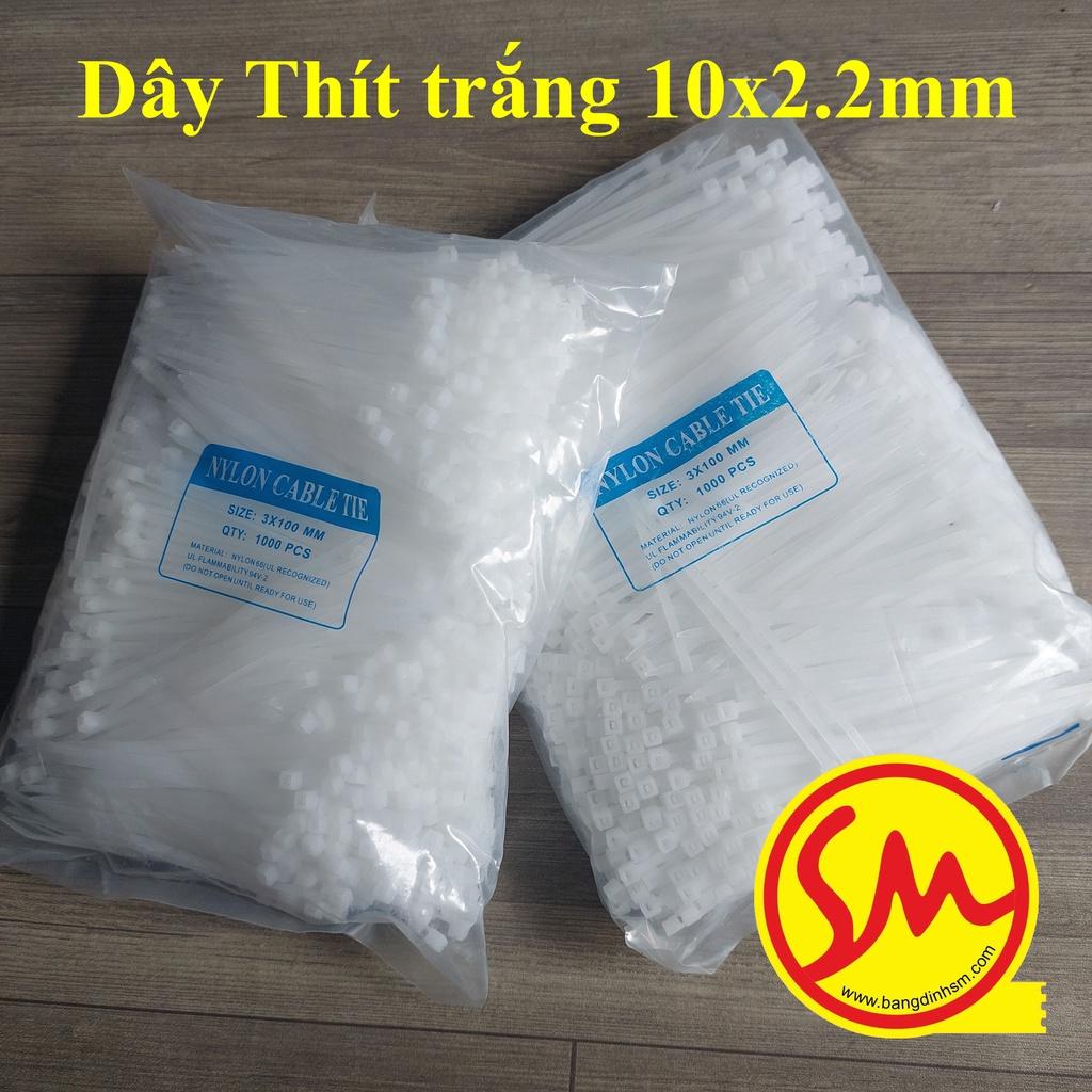 DÂY THÍT, DÂY RÚT NHỰA TRẮNG dài 10cm bản 2.2mm chuyên dùng để BUỘC, THẮT, CỐ ĐỊNH CÁC ĐỒ VẬT