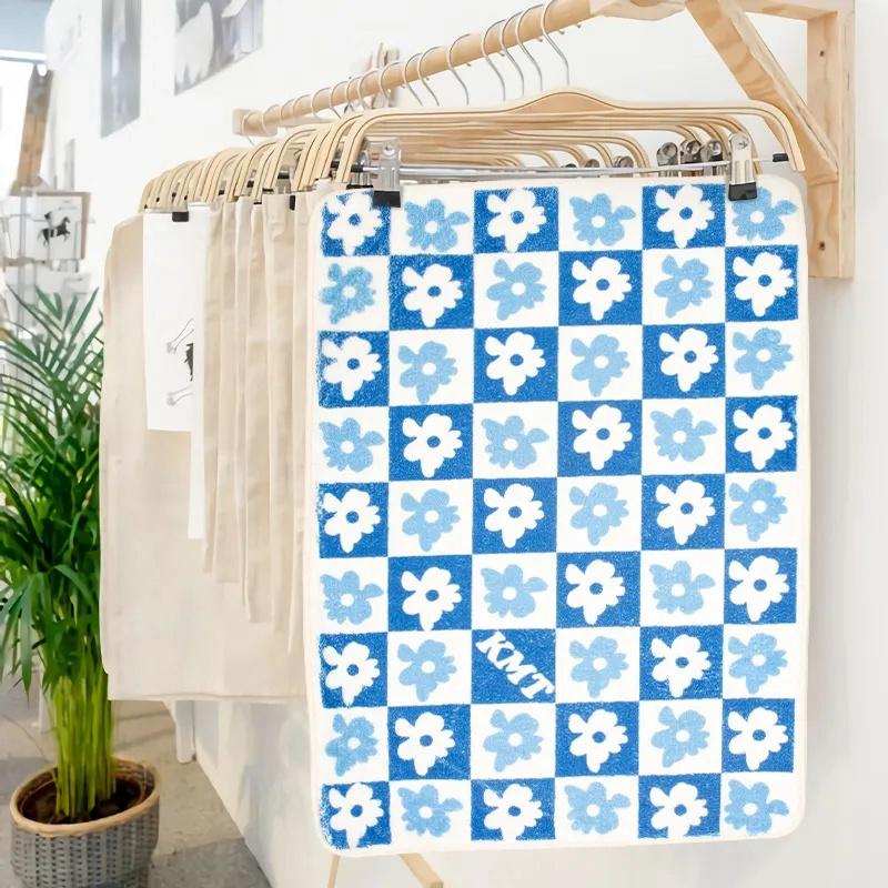 Thảm lót sàn chống trượt thấm hút tốt họa tiết hoa thời trang Bắc Âu