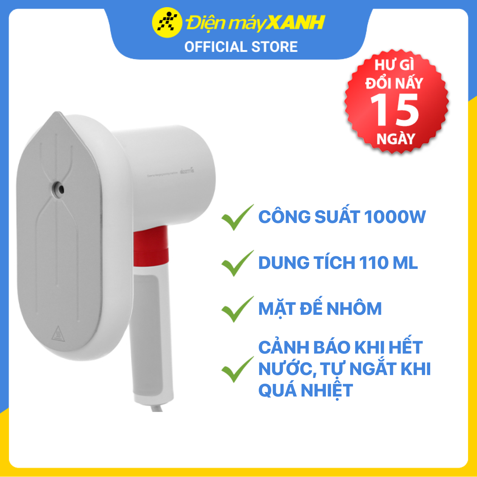 Bàn ủi, bàn là hơi nước cầm tay DEERMA HS218 - Hàng chính hãng