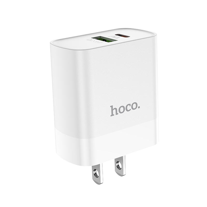 Hình ảnh Củ sạc nhanh hoco c80 2 cổng sạc PD 20w QC3.0 - cốc sạc chống cháy nổ quick changre 3.0 cho iphone samsung...vv - hàng chính hãng