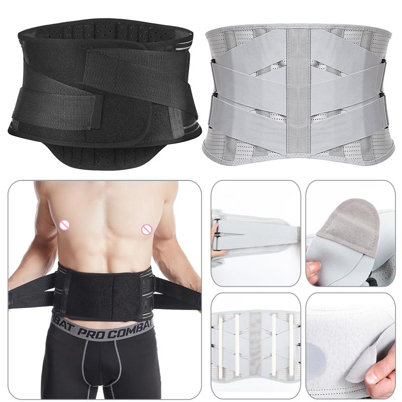 Double kéo trở lại thắt lưng hỗ trợ thắt lưng Color: Light Grey Size: L