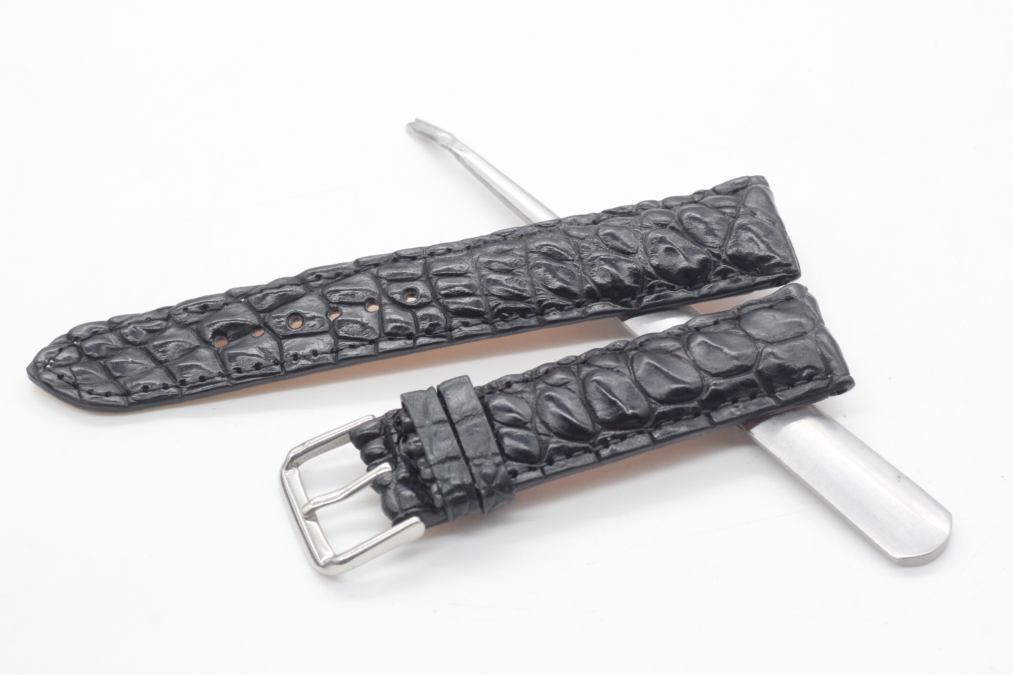 Dây Đồng Hồ Gai Chân Cá Sấu Songhan Leather,Dây Da Đồng Hồ Cá Sấu Size 22mm,20mm Gắn Chốt Thông MInh+ Khóa Kim,Bảo Hành 6 Tháng