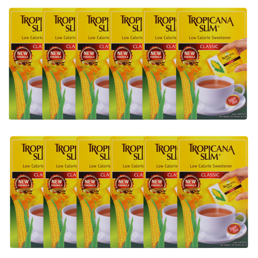 Combo 12 Hộp Đường Ăn Kiêng Tropicana Slim Low Calorie Sweetener Classic (50  x 2g)