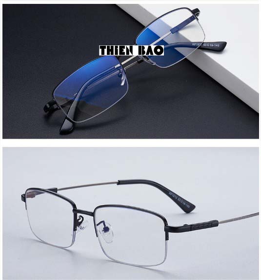Kính lão thị, kính viễn thị Nam nữ KVM367 hàng đẹp xẻ cước chống as xanh Gọng TITANIUM càng dẻo chuẩn độ