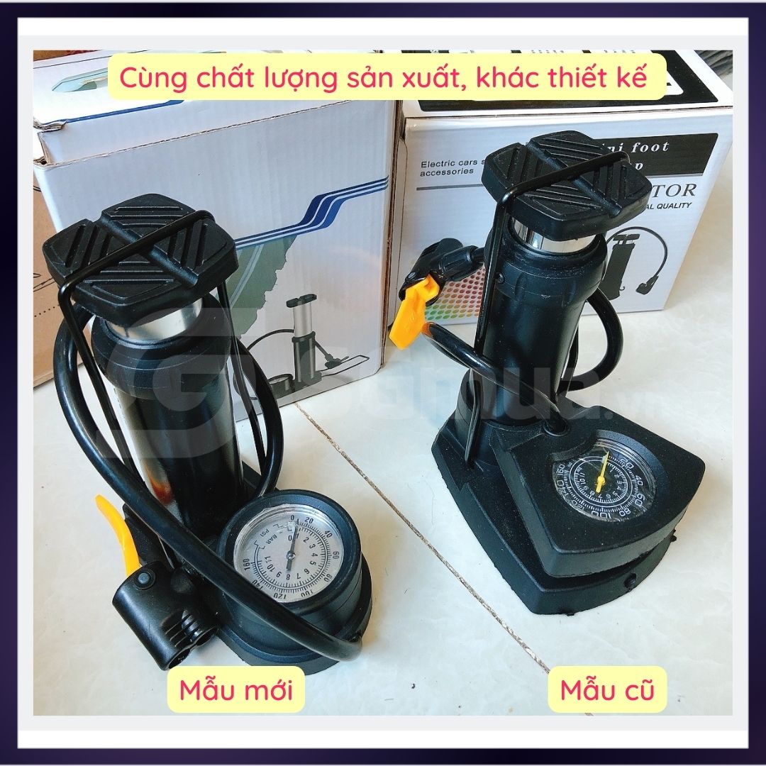 Bơm hơi đạp chân xe đạp, xe máy, xe oto đa năng nhỏ gọn có thể mang đi du lịch