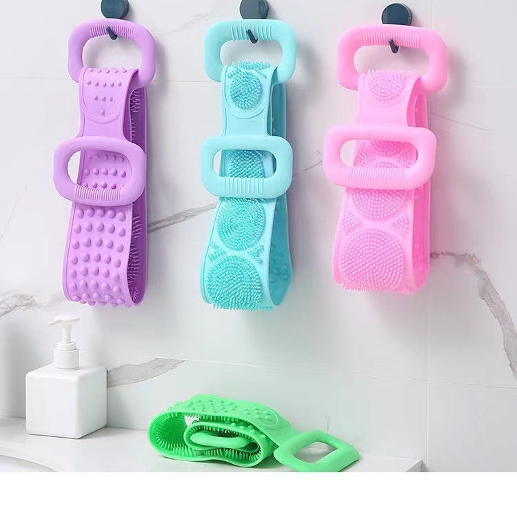 Dây chà lưng ,cọ lưng 2 mặt gai silicone ,làm sạch bụi bẩn , chà chân tiện lợi tẩy tế bào chết ,phù hợp cho mọi người