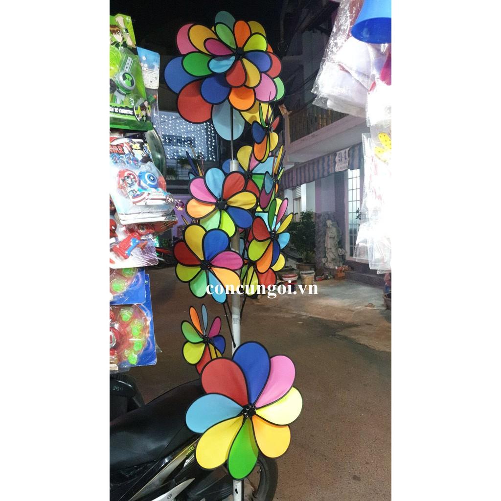 Chong chóng cầu vồng 8 cánh, gọng nhựa, đường kính 30cm