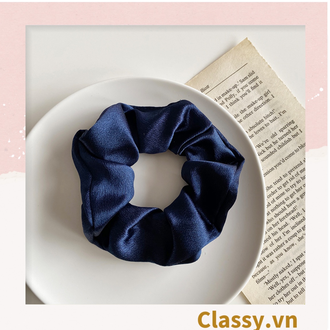 DÂY CỘT TÓC VẢI SCRUNCHIES SATIN MỜ HOT TREND, chất liệu satin mờ PK213