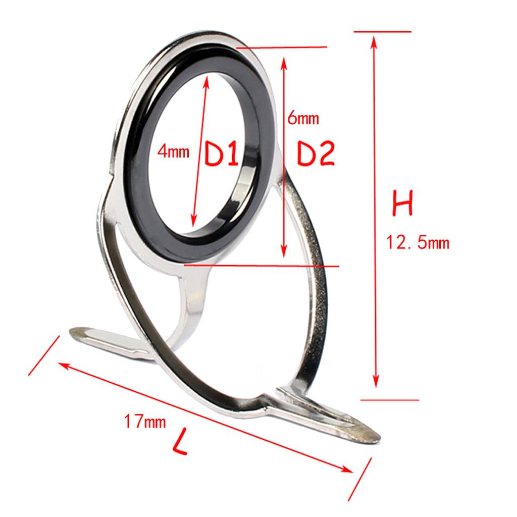 10pcs Ceramic Ring  Fishing Rod Guide Tangle Free Stainless Steel Frame