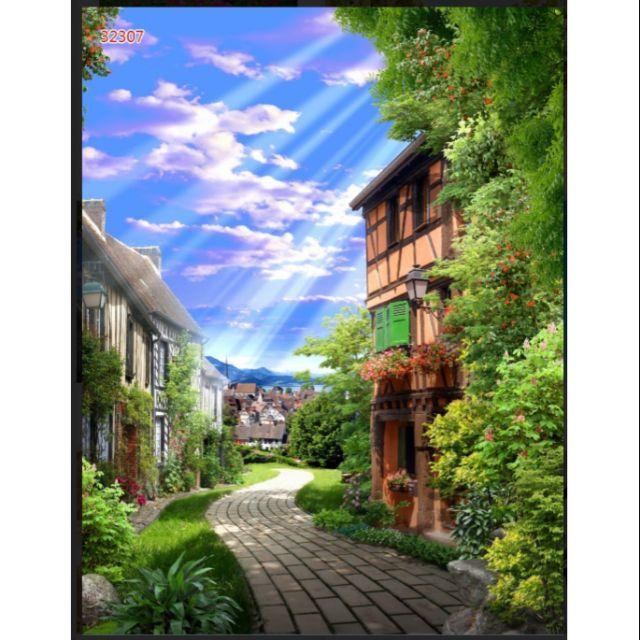 Tranh dán tường 3D quán cafe, trà sữa
