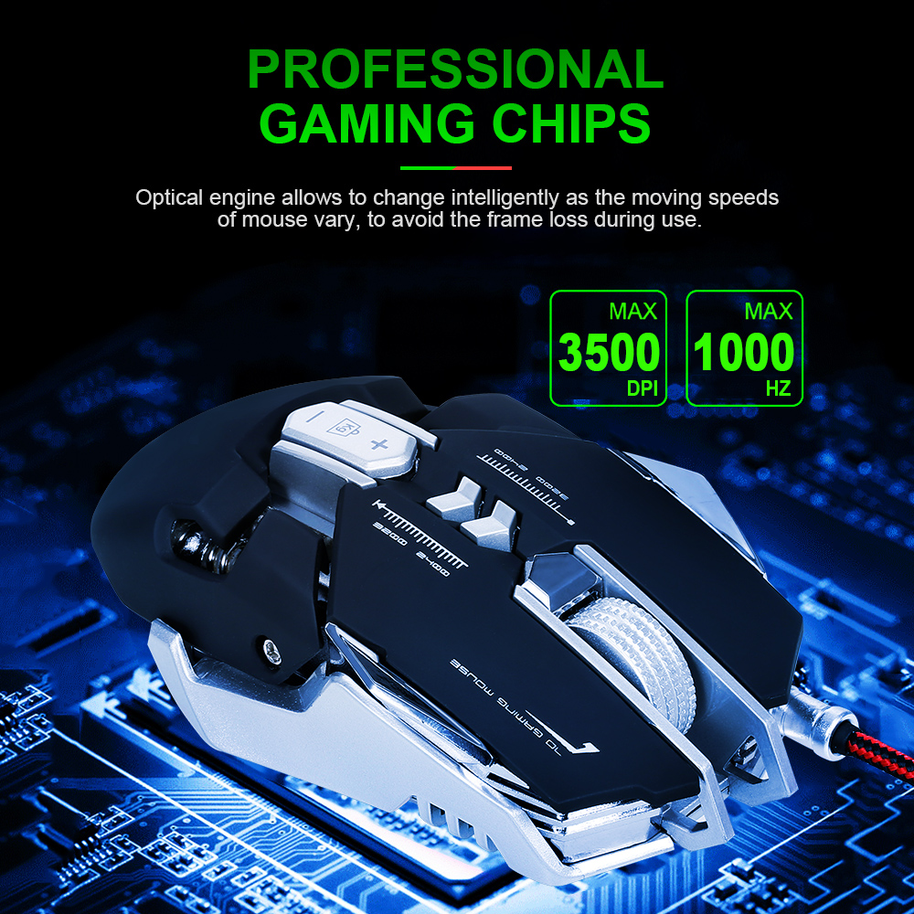 Chuột Chơi Game Có Dây USB G9 3500DPI 7 Nút Có Thể Lập Trình Hiệu Ứng Ánh Sáng LED