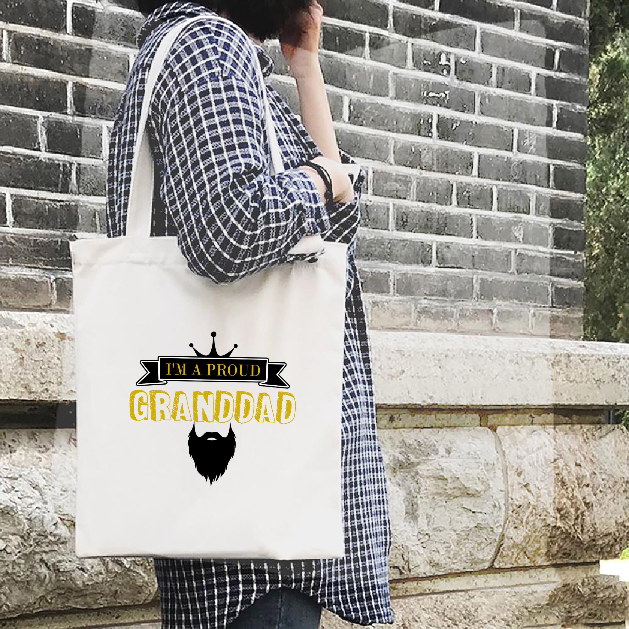 Túi Vải Đeo Vai Tote Bag In họa tiết Tôi tự hào về ông nội