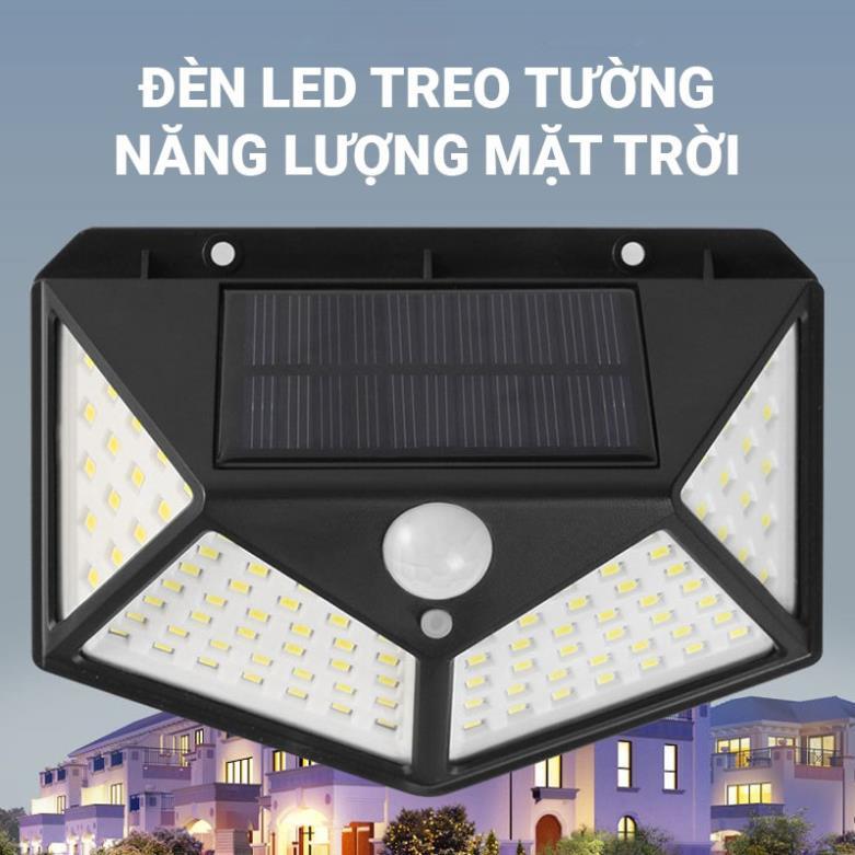 ĐÈN TREO TƯỜNG CẢM ỨNG NĂNG LƯỢNG MẶT TRỜI 100LED SIÊU SÁNG