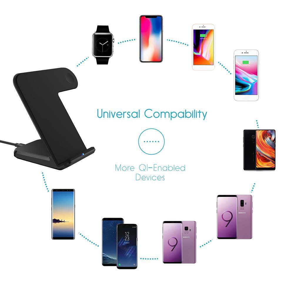2 in1 Qi Wireless Charger Charging Pad Stand Dock For  Apple Watch NEW
