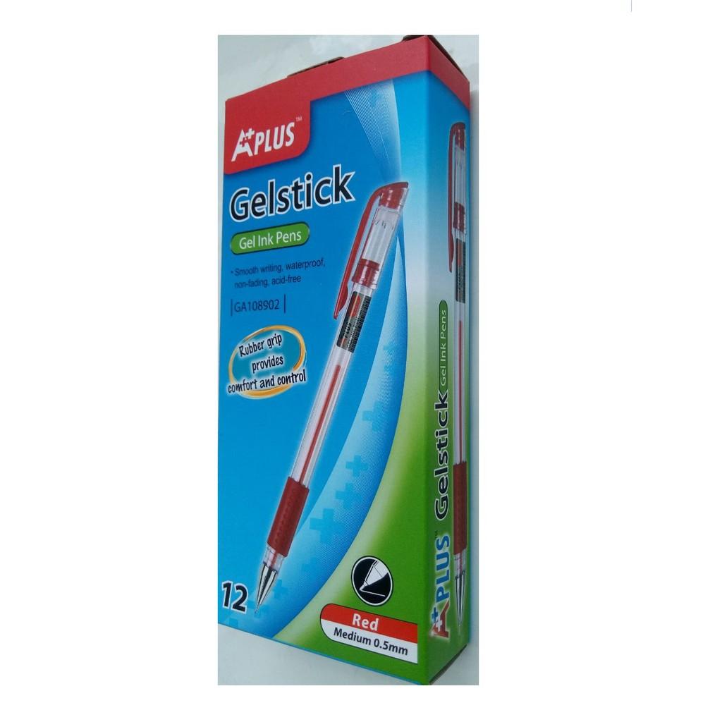 Combo hộp 12 cây bút gel GA108902 đen/đỏ/tím/xanh 0.5mm