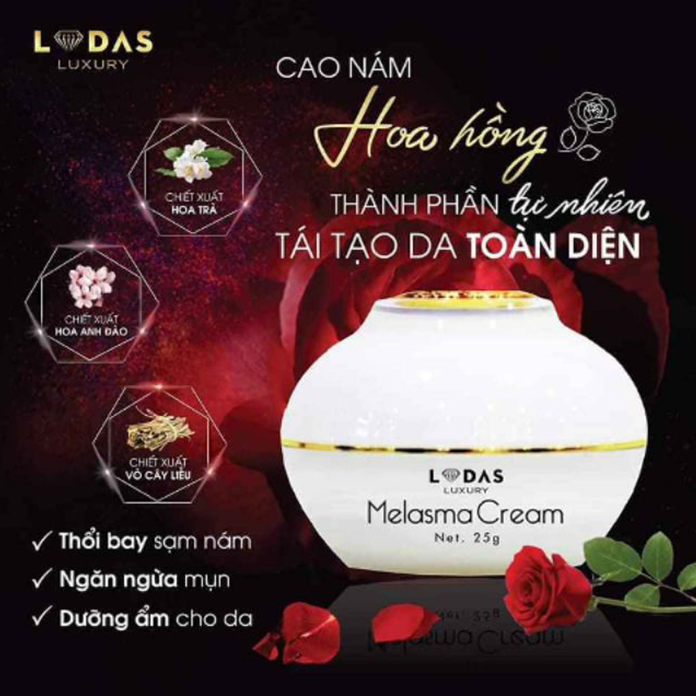 Cao Nám Hoa Hồng Melasma Cream Lodas Luxury - MP0000004 - Loại Bỏ Vết Sạm Nám - Làm Sáng Mịn Làn Da