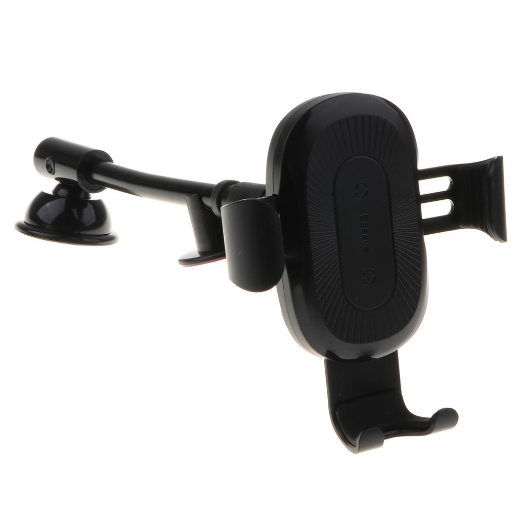 Wireless Charger Gravity Car Mount Holder for 4.0 - 6.5'' Smartphone Black