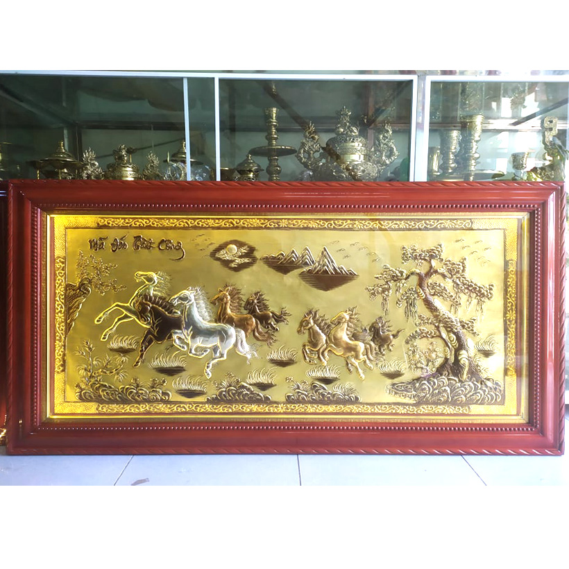 Tranh Mã Đáo Thành Công bằng đồng thau phong thủy Hồng Thắng