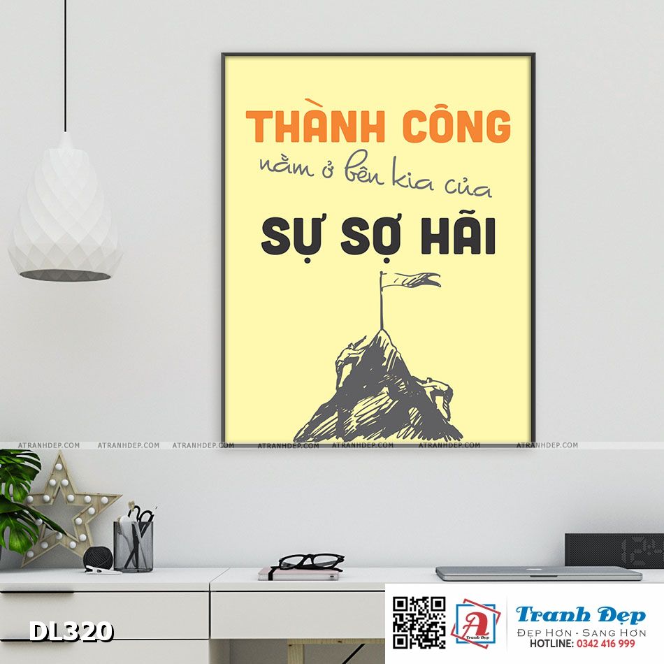 Tranh động lực trang trí phòng làm việc - Thành công nằm ở bên kia của sự sợ hãi - DL320