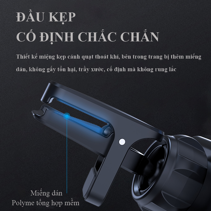 Giá Đỡ Điện Thoại Ô Tô Xe Hơi Gắn Trên Cánh Quạt Điều Hòa - Khóa Thông Minh - Xoay 360 Độ - Tiện Lợi - Hàng Chính Hãng