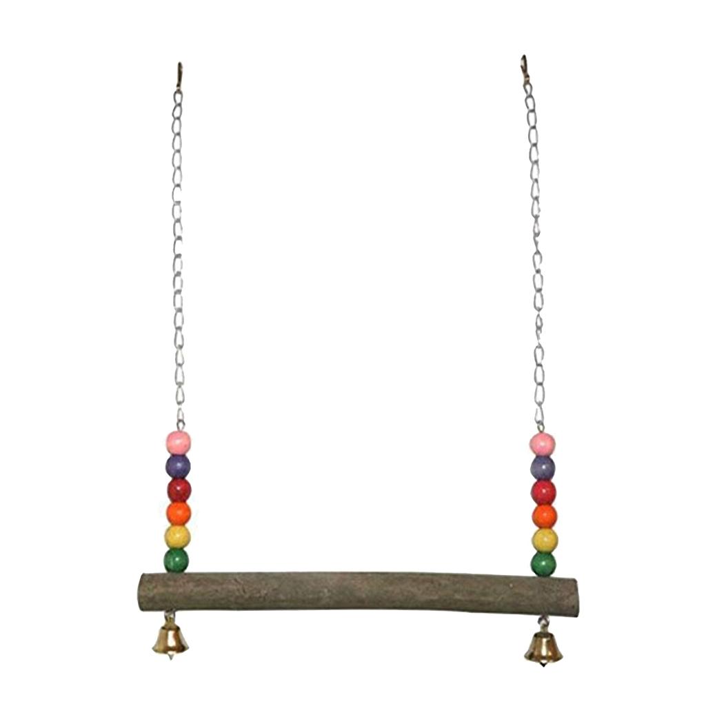 Big Chicken Ladder Swing Hanging Wood Perches Parrot Chew Exercise Toy