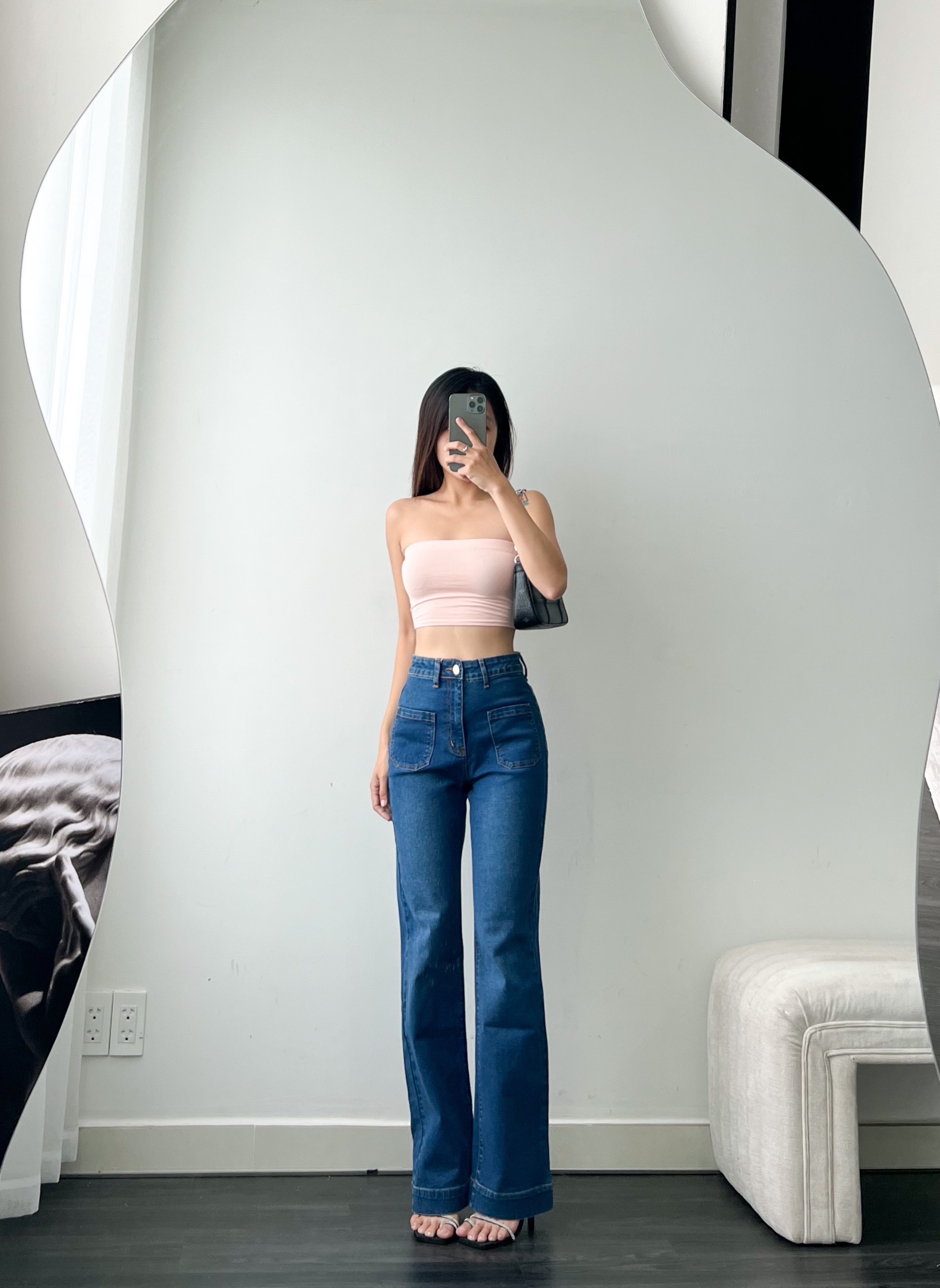 Quần Ống Loe HQJeans Dáng Suông Rộng Mẫu Thiết Kế Mới Nhất HQ98