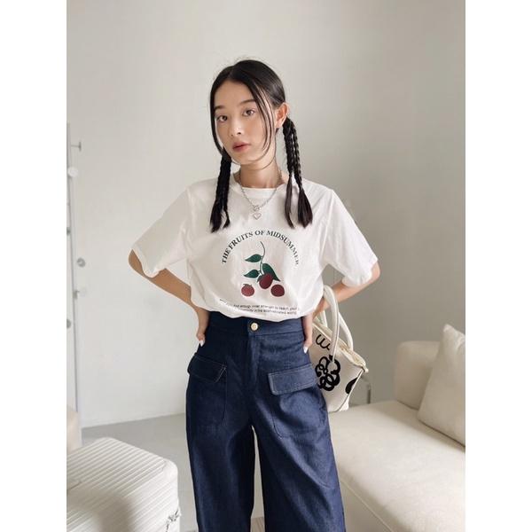 Kuchimachic- Quần vải giả Denim màu xanh đen hai túi trước MÃ KUQ03
