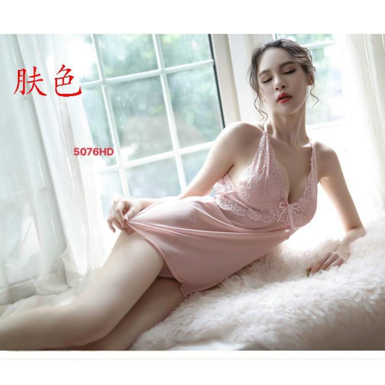 Váy ngủ sexy - Đầm ngủ sexy ren voan mỏng tặng kèm quần lọt khe cùng màu. hàng lᴏại 1 - 5076