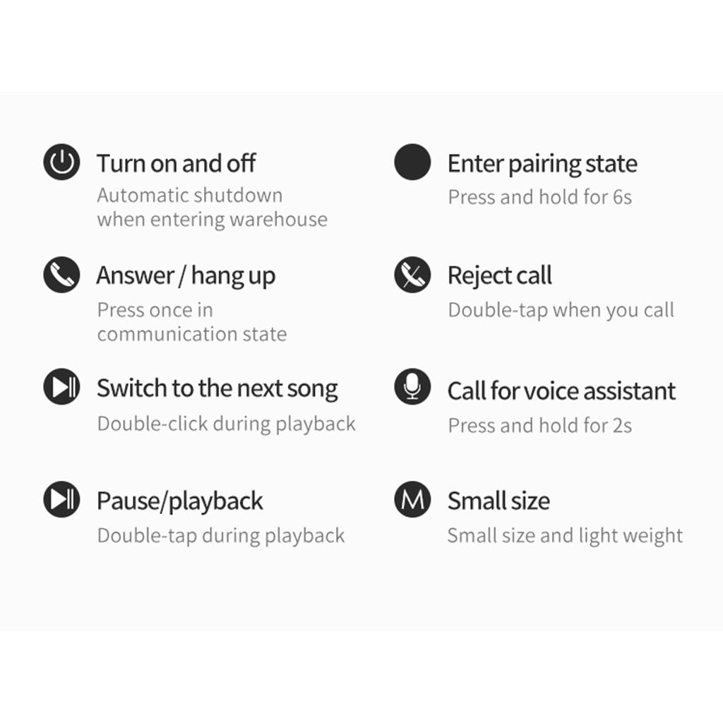 Wireless Earbuds Bluetooth 5.0 Headphones TWS Stereo Wireless Earphones Sweatproof Bluetooth in-Ear Headset Earphones with 350mAh Charging Case