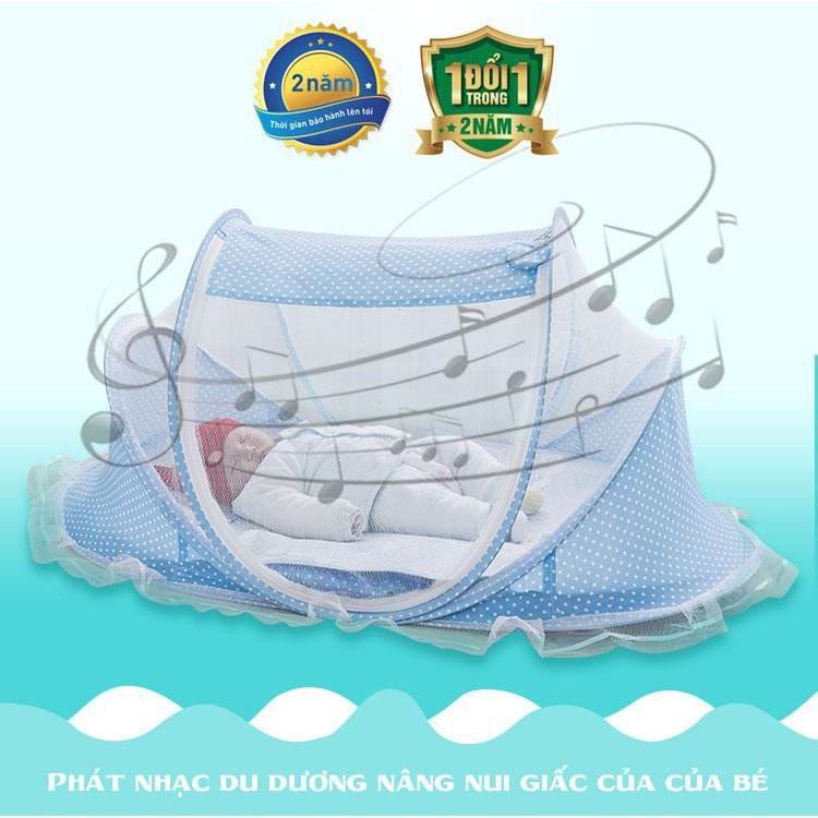 Màn Chống Muỗi Cho Bé Dễ Gấp Gọn Chất Liệu Mịn Màng Êm Ái Thoáng Mát Cho Bé Có Nhạc.