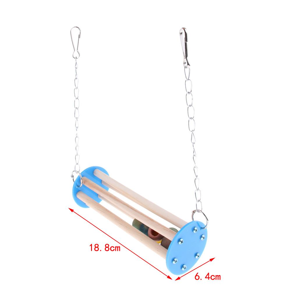 Chinchilla Squirrel Parrot Bird Wooden Swing Grinding Toy Cage Hanging Perch